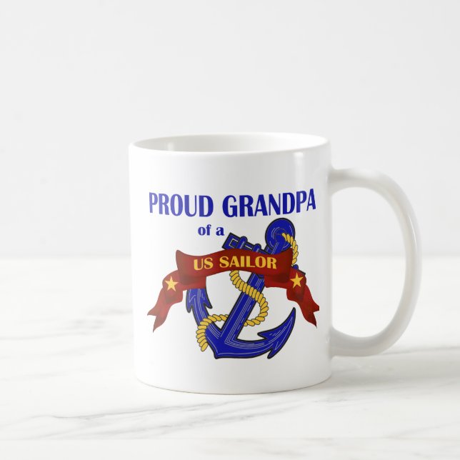 Proud Grandpa of a US Sailor Coffee Mug (Right)