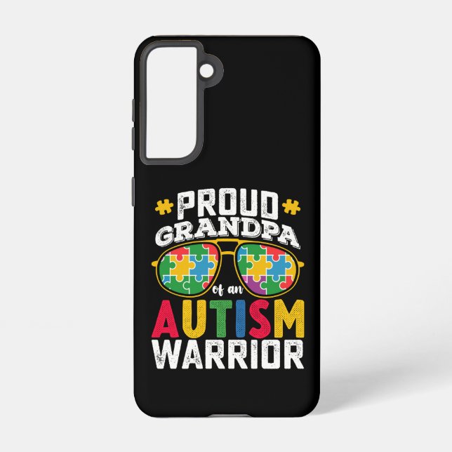 Proud Grandpa Of An Autism Warrior Family Samsung Galaxy Case (Back)