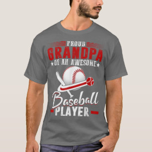 Proud Grandpa Of Baseball Player  Grandfather  T-Shirt