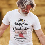 Proud Grandpa of the graduate photo name T-Shirt<br><div class="desc">Celebrate your grandson's or grandaughter's graduation with this modern t-shirt featuring a "Proud GRANDPA of the Graduate" caption in black contemporary fonts decorated with a grad cap with a golden tassel. Easily customize this t-shirt with a picture of the graduate, the graduation year, and the school's name by editing the...</div>