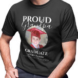 Proud Grandpa Of The Graduate | Photo T-Shirt<br><div class="desc">Modern proud grandpa of the graduate tshirts, featuring a photo and template text which reads 'PROUD GRANDPA OF THE GRADUATE, THEIR NAME, KINDERGARTEN/SCHOOL/COLLEGE AND CLASS OF'. They are easily edited and can be customized to say, mom, dad, aunt, uncle, grandpa, sister, brother and more all of the font styles, sizes...</div>