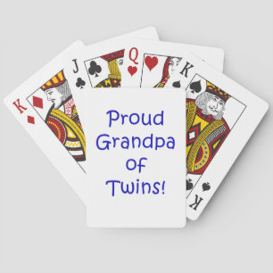 Proud Grandpa of Twins Poker Cards