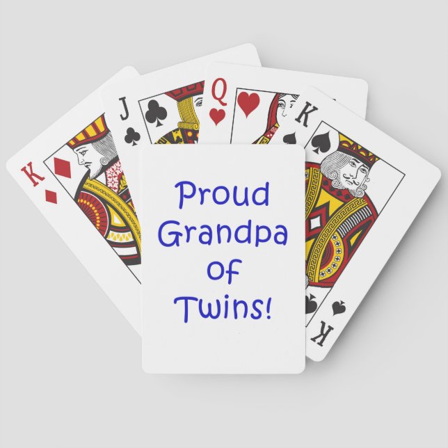 Proud Grandpa of Twins Poker Cards (Back)