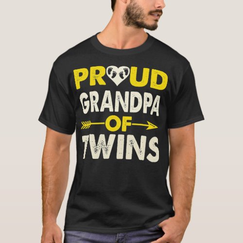 Proud Grandpa Of Twins  Pregnant with Two babies  T_Shirt