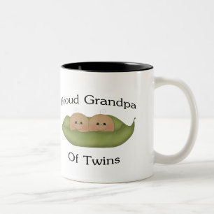Proud Grandpa Of Twins Two-Tone Coffee Mug