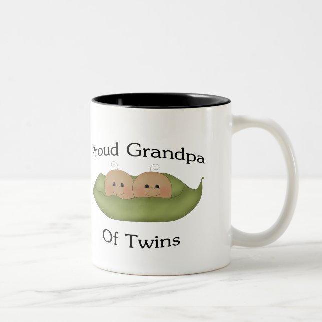 Proud Grandpa Of Twins Two-Tone Coffee Mug (Right)