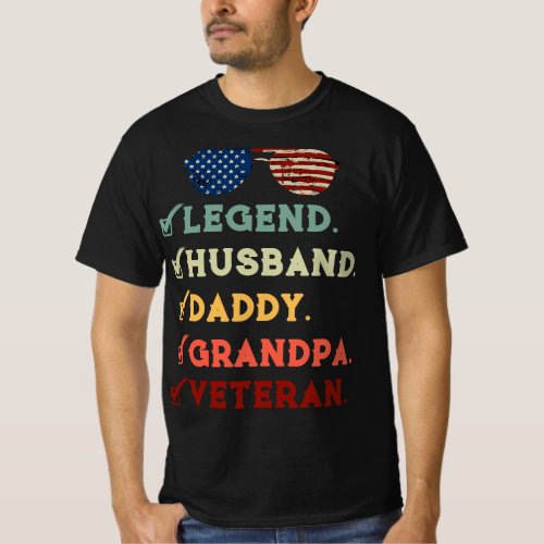 Proud Grandpa Old Veteran Custom Papa And Grandson T_Shirt