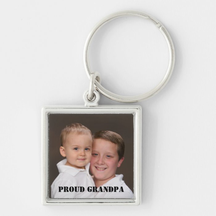 Proud Grandpa Photo Keychain