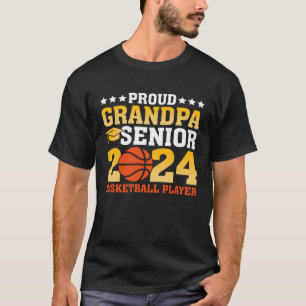 Proud Grandpa Senior Class of 2024 Basketball Play T-Shirt