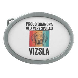 Proud Grandpa Vizsla Vintage Dog Lover Design_1 Belt Buckle