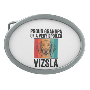 Proud Grandpa Vizsla Vintage Dog Lover Design_1 Belt Buckle