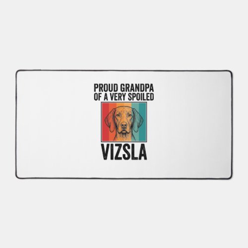 Proud Grandpa Vizsla Vintage Dog Lover Design_1 Desk Mat