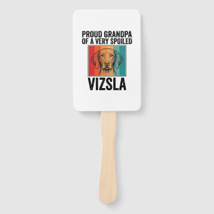 Proud Grandpa Vizsla Vintage Dog Lover Design_1 Hand Fan