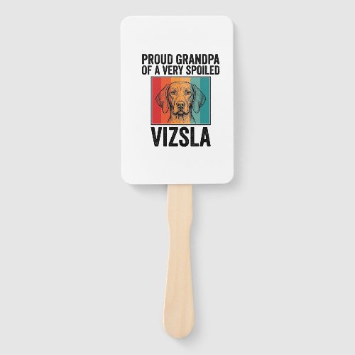 Proud Grandpa Vizsla Vintage Dog Lover Design_1 Hand Fan