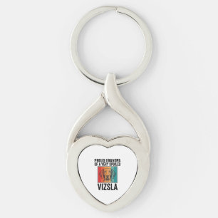 Proud Grandpa Vizsla Vintage Dog Lover Design_1 Keychain