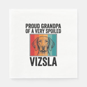 Proud Grandpa Vizsla Vintage Dog Lover Design_1 Napkins