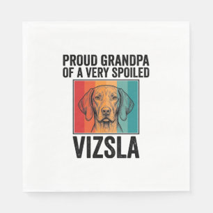 Proud Grandpa Vizsla Vintage Dog Lover Design_1 Napkins