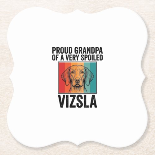 Proud Grandpa Vizsla Vintage Dog Lover Design_1 Paper Coaster