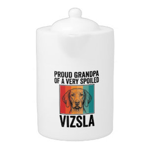 Proud Grandpa Vizsla Vintage Dog Lover Design_1 Teapot