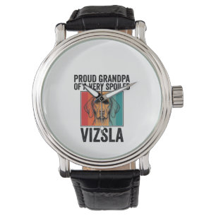 Proud Grandpa Vizsla Vintage Dog Lover Design_1 Watch
