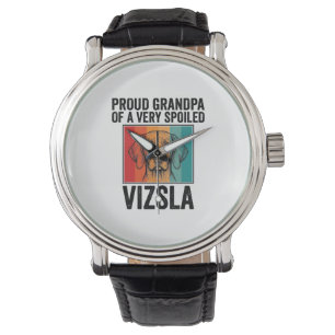Proud Grandpa Vizsla Vintage Dog Lover Design_1 Watch