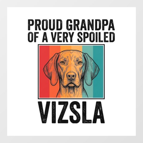 Proud Grandpa Vizsla Vintage Dog Lover Design_1 Window Cling