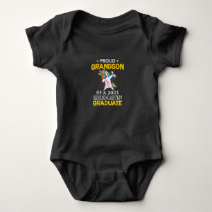 Proud Grandson 2021 Kindergarten Graduate Unicom Baby Bodysuit