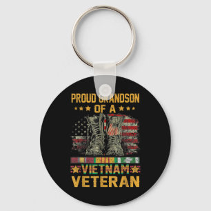 Proud Grandson Of A Vietnam Veteran Flag American  Keychain