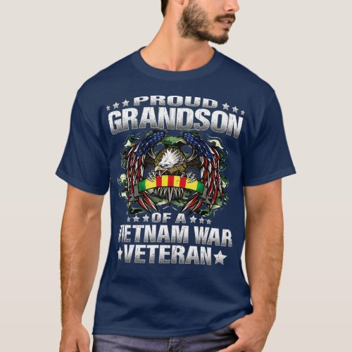 Proud Grandson Of A Vietnam Veteran Military T_Shirt