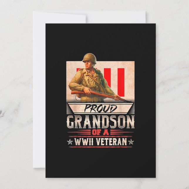 Proud Grandson Of A Wwii Veteran Invitation (Front)