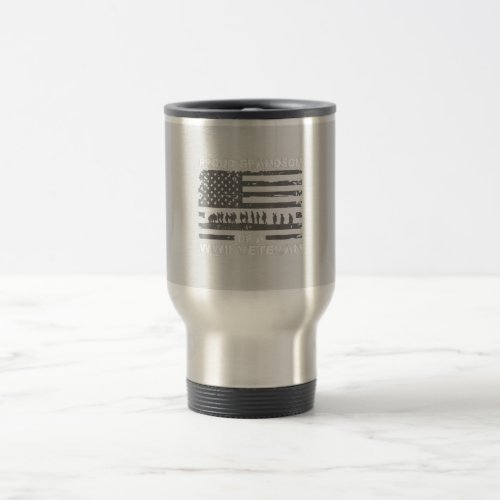 Proud Grandson Of A Wwii Veteran T S  Men Travel Mug