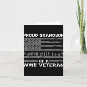 Proud Grandson Of A Wwii Veteran T Shirts For Men  Card