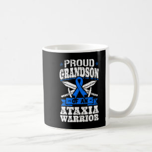 Proud Grandson Of An Ataxia Warrior Blue Awareness Coffee Mug