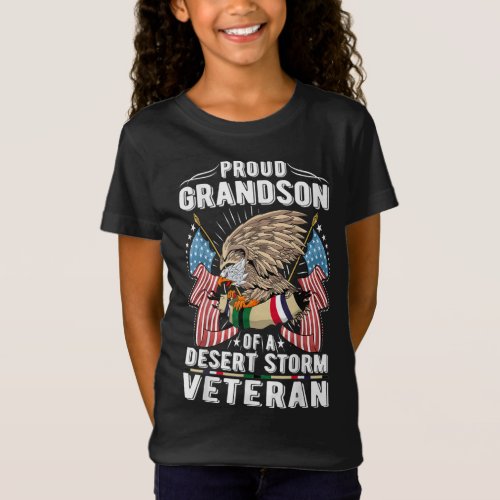 Proud grandson of desert storm veteran army gift T_Shirt