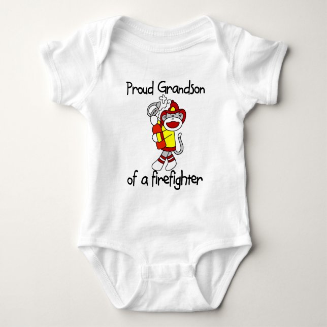 Proud Grandson of Firefighter Baby Bodysuit (Front)
