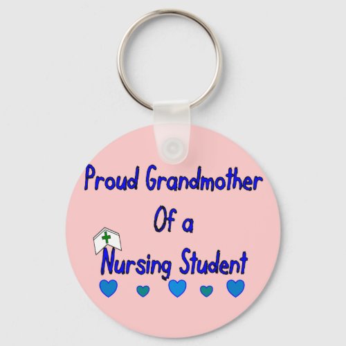 Proud Granmother Nursing Student Keychain