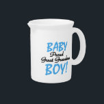 Proud Great Grandma Baby Boy Gifts Beverage Pitcher<br><div class="desc">The proud great grandma of a baby boy will love these black and blue text design Proud Great Grandma of a Baby Boy keepsake boxes, tiles, ornaments, notebooks, teapots, pitchers, mugs, cards, stickers, tote bags, magnets, and more!</div>