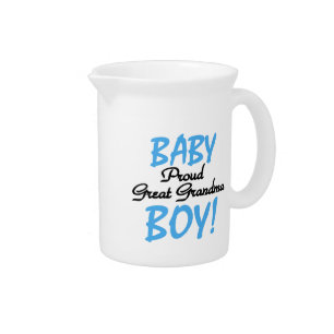 Proud Great Grandma Baby Boy Gifts Beverage Pitcher