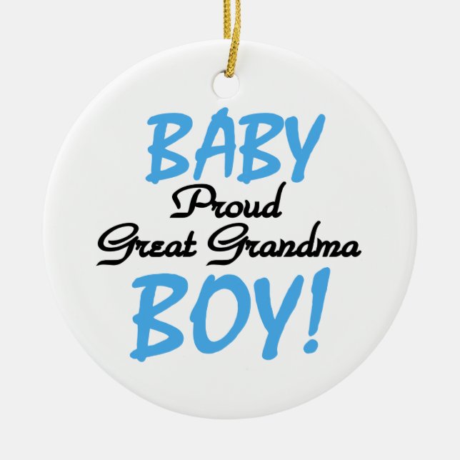 Proud Great Grandma Baby Boy Gifts Ceramic Ornament (Front)