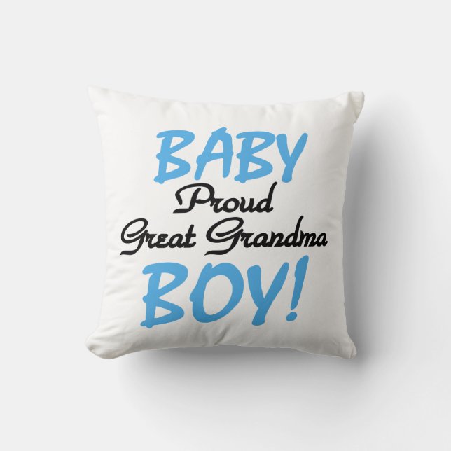 Proud Great Grandma Baby Boy Gifts Throw Pillow (Front)
