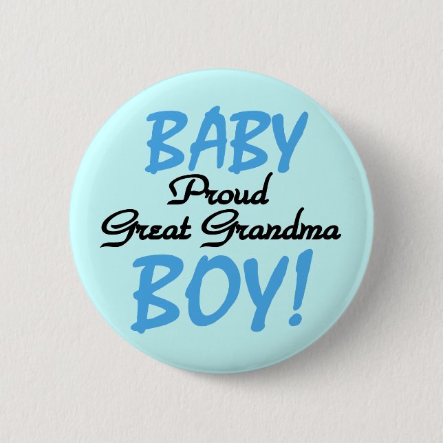 Proud Great Grandma Baby Boy Tshirts and Gifts Button (Front)