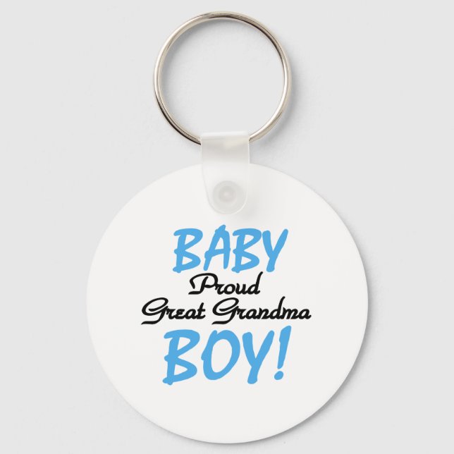 Proud Great Grandma Baby Boy Tshirts and Gifts Keychain (Front)