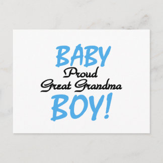Proud Great Grandma Baby Boy Tshirts and Gifts Postcard