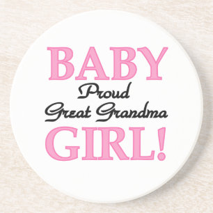Proud Great Grandma Baby Girl Gifts Drink Coaster