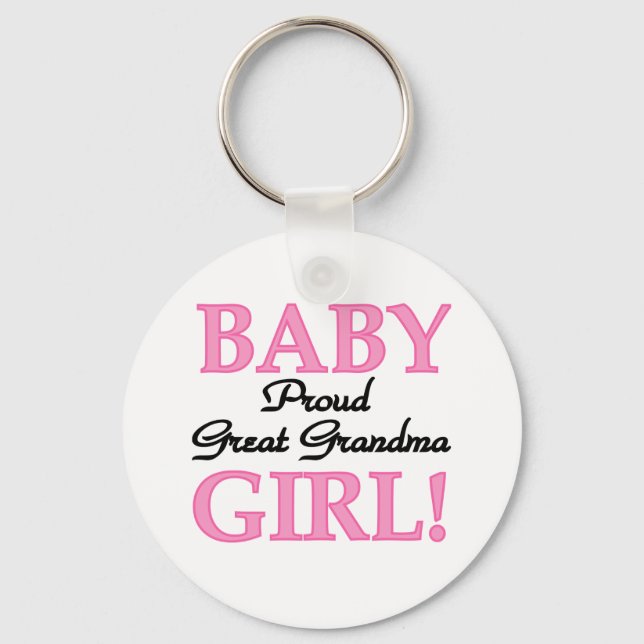 Proud Great Grandma Baby Girl Tshirts and Gifts Keychain (Front)