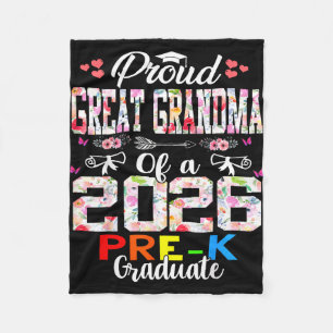 Proud great grandma of 2026 pre-k graduate mothers fleece blanket