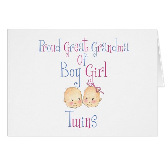 Proud Great Grandma Of Boy Girl Twins (Front Horizontal)