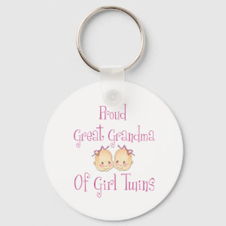 Proud Great Grandma Of Girl Twins Keychain
