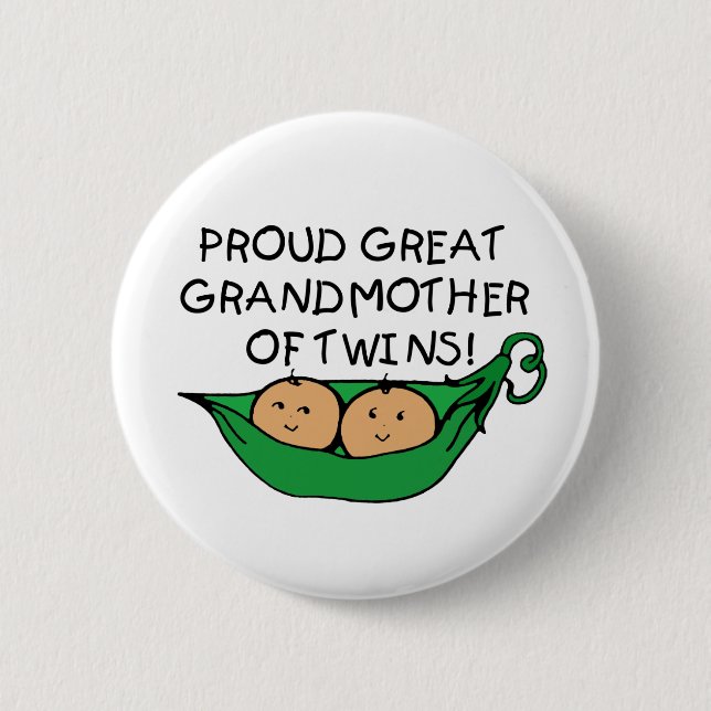 proud Great Grandmother Twin Pod Pinback Button (Front)