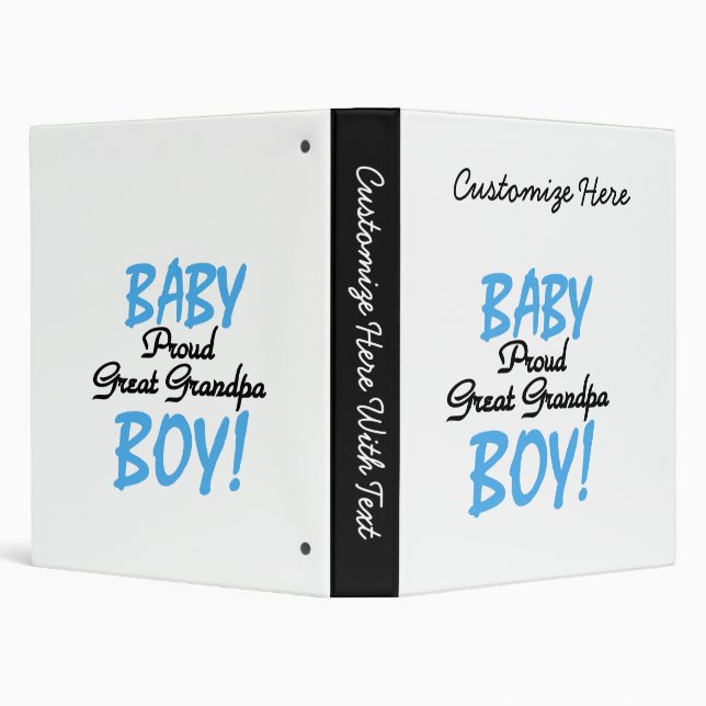 Proud Great Grandpa Baby Boy Gifts 3 Ring Binder (Background)
